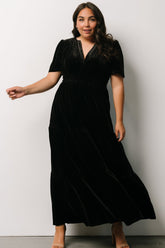 Artemis Velvet Maxi Dress | Black
